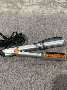 InStyler Rotating Hair Straightening Curling Hot Iron 1 1/4" IS1001~ Silver